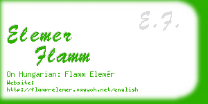 elemer flamm business card